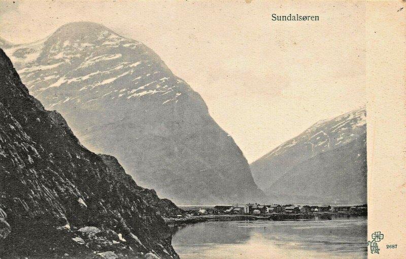SUNDALSOREN MORE og ROMSDAL NORWAY~PANORAMA VIEW~1911 PHOTO POSTCARD