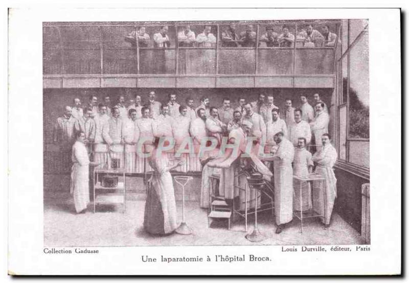 Old Postcard A laparotomy is the & # 39hopital Broca