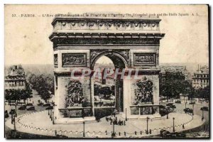 Old Postcard Paris Arc de Triomphe