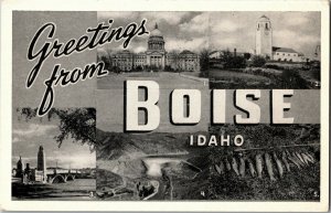 Greetings from Boise ID Multi View Vintage Postcard C48