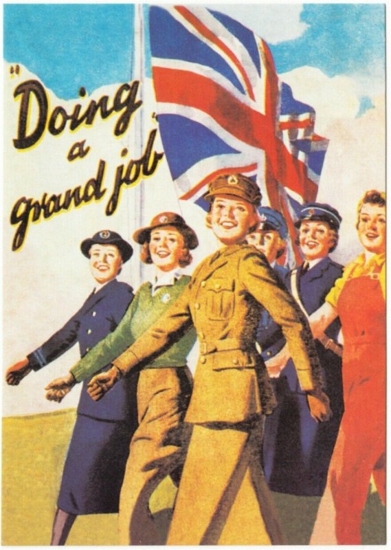 Doing a Grand Job Auxiliary Women Home Front British World War II Repro Postcard