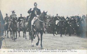 The joyful entry of King Albert into Brussels 23 December 1909 series postcards 