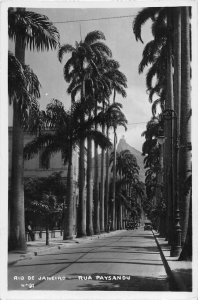 RPPC RIO DE JANEIRO BRAZIL RUA PAYSANDU STREET VIEW REAL PHOTO POSTCARD **