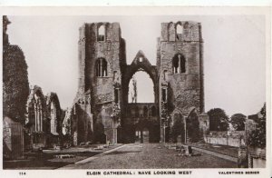 Scotland Postcard - Elgin Cathedral - Nave Looking West - Moray - Ref TZ2645