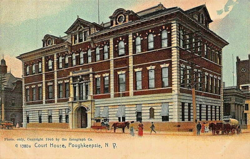 POUGHKEEPSIE  NEW YORK~COURT HOUSE~ROTOGRAPH 1900s PHOTO POSTCARD