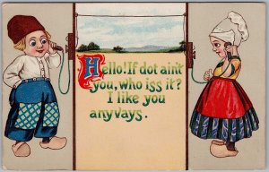 Humorous Dutch Children Telephone Postcard Hello! Germany Serie 155 H83