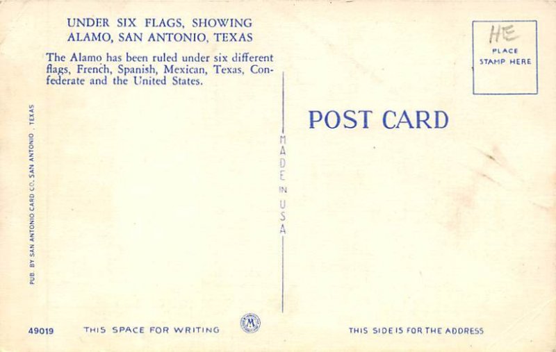 The Alamo Under Six Flags - San Antonio, Texas TX Postcard