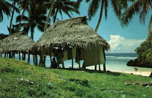 VINTAGE POSTCARD TWO-DOLLAR BEACH ON AMERICAN SAMOA