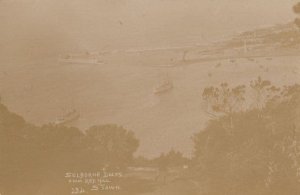 Selborne Docks from Red Hill Antique Real Photo Hampshire Boat Postcard