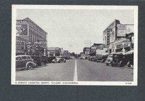 Real Photo Post Card Ca 1940 Tulare CA Street Scene