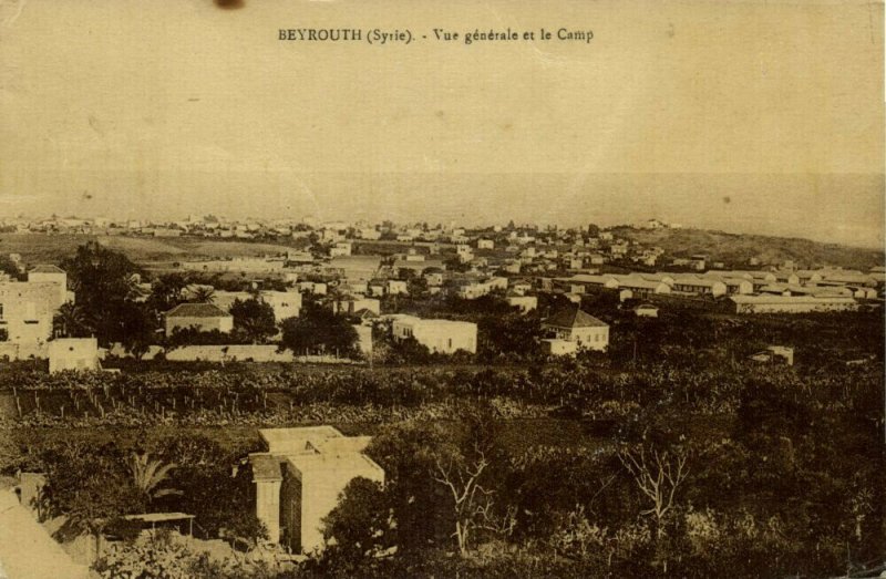 lebanon, BEIRUT BEYROUTH بيروت, Vue Générale et le Camp (1920s) Postcard