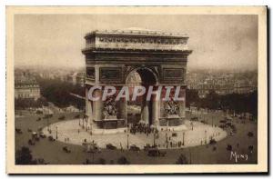Old Postcard The Small Paintings of Paris Place de l'Etoile and the Arc de Tr...