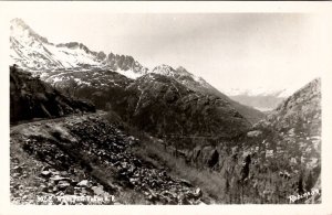 Alaska RPPC White Pass - Yukon R.R. Robinson Photo Snow Capped Mtns Postcard D21