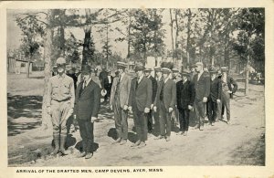 Ayer, Massachusetts/MA  Postcard, Arrival Of Drafted Men At Camp Devens