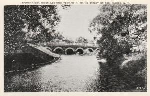 Tioughnioga River View of North Main Street Bridge - Homer NY, New York - WB