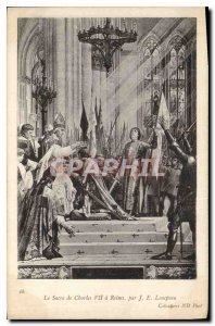 Old Postcard The Coronation of Charles VII in Reims Joan of Arc