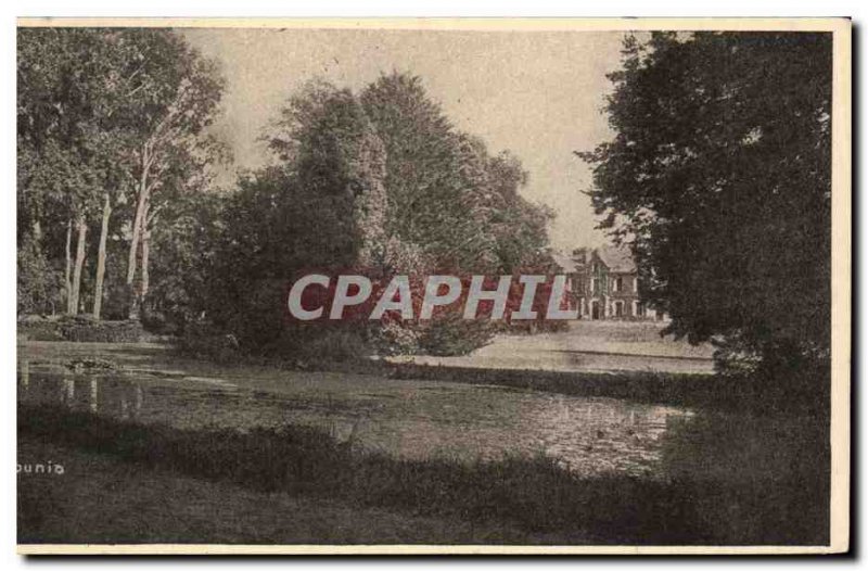 Old Postcard Chateau Haute Edges Rilly A view of the Park