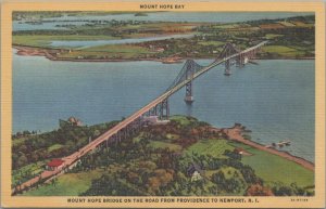 Postcard Mount Hope Bridge on Road Providence to Newport RI