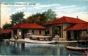 Boat House in Jackson Park Chicago IL Vintage Postcard X33