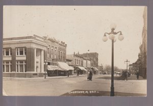 Cherokee IOWA RPPC c1915 MAIN STREET Stores nr Storm Lake Alta Holstein Marcus