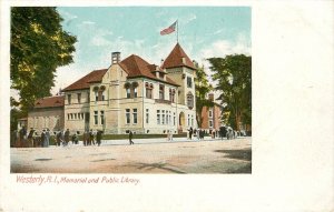 UDB Postcard; Westerly RI Memorial & Public Library, Washington County Unposted