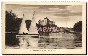 Old Postcard Annecy Entree Harbor Boat
