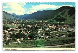 Jackson Wyoming Continental Aerial View Postcard