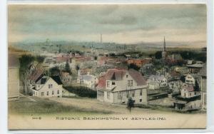 Panorama Historic Bennington Vermont 1910c postcard