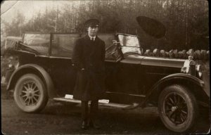 Car & Chauffeur Rathdrum Co. Wicklow on Back Real Photo Postcard - Ireland