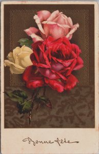 Beautiful Flower Art Roses Vintage Postcard C195