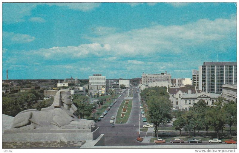 View from the Legislative Building showing Memorial Boulevard,  Winnipeg,  Ca...