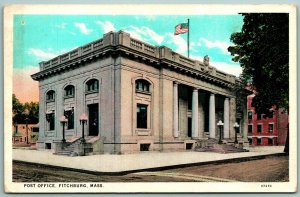 United States Post Office Building Fitchburg Massachusetts UNP WB Postcard J11