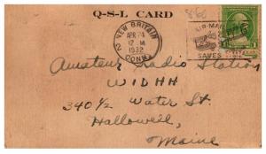 Connecticut  New Britain , QSL W1DBS  date 1932