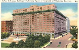 Vintage Postcard DuPont & Nemours Rodney Square Foreground Wilmington Delaware