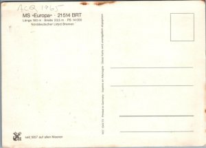 Postcard Ship MS Europa 21514 BRT Norddeutscher Lloyd Bremen
