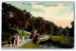 1911 Scene Garfield Park Bridge Trees River Cleveland Ohio OH Vintage Postcard