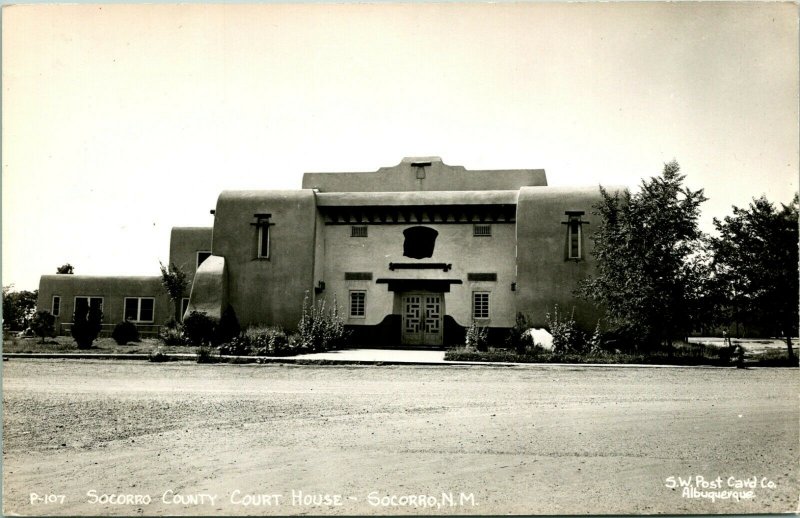 Vtg Carte Postale Cppr 1940s Socorro Neuf Mexico NM Comté Escarpin Maison Unp