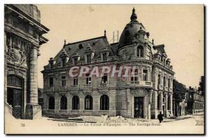 Old Postcard Bank Caisse d & # 39Epargne Langres