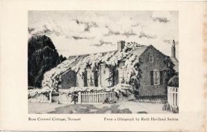 Rose Covered Cottage 'Sconset  from Ruth Haviland Sutton lithograph Nantucket MA