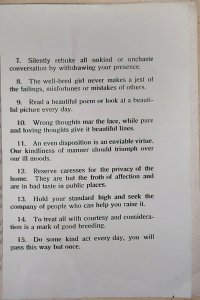 Souvenir Of Girls' Literary Club Booklet~January 1914~Tips on Etiquette & Form