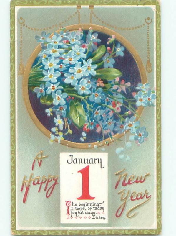 Divided-Back NEW YEAR SCENE Great Postcard AA2040