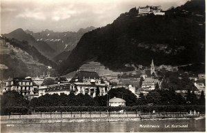 1930s MONTREUX SWITZERLAND LE KURSAAL CASINO PHOTO RPPC POSTCARD P1608