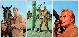 3 Postcards WINNETOU German Western Movie LEX BARKER Old Shatterhand 4x5½
