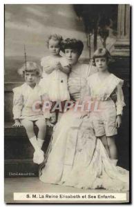 Old Postcard HM Queen Elizabeth and her children Belgium