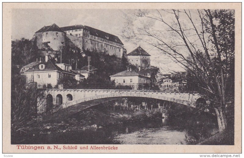 TUBINGEN (Baden-Wurttemberg), Germany, 1910-1920s; Schloss Und Alleenbrucke