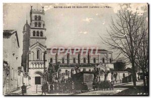 Old Postcard Our Lady of Buglose L & # 39eglise children