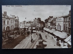 Warwickshire COVENTRY Broad Gate ANIMATED STREET SCENE c1905 RP Postcard