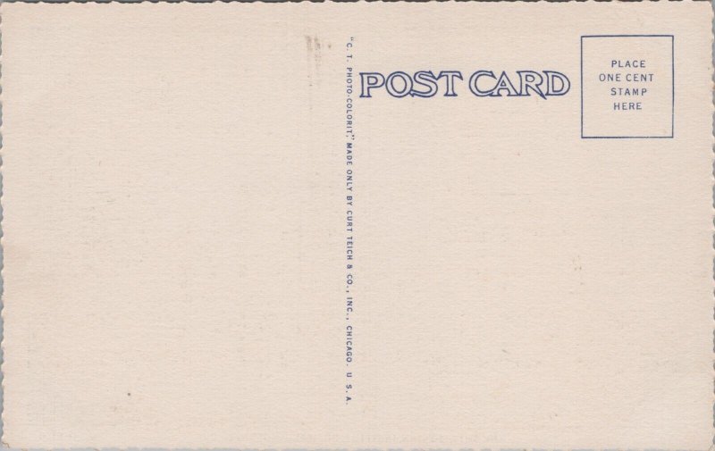 USA US Capitol By Night Washington DC Linen Postcard C030