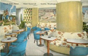 Seattle Washington Hotel Roosevelt Rough Rider Room Kropp Postcard 21-8334