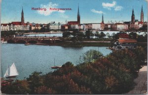 Germany Hamburg Alster Panorama Vintage Postcard C121